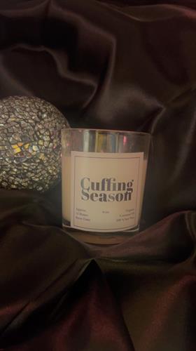 Cuffing Season  It’s Cuffing Season ! So grab your favorite person and snuggle up to this Rich Mahogany teakwood scent that has a little bit of shea butter . Smells so good you just want to hold on and never let go. Find your match this cuffing season .