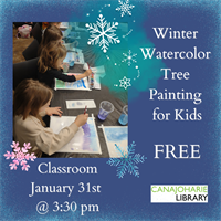 Winter Watercolor Tree Painting for Kids