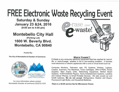 E-Waste Recycling Event - Jan 24, 2016 - Chamber - Montebello Chamber ...