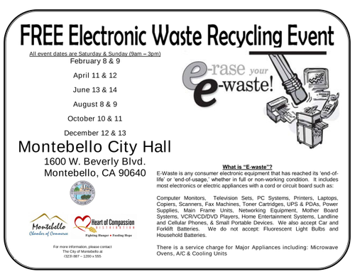 E-Waste Recycling Event (Free)