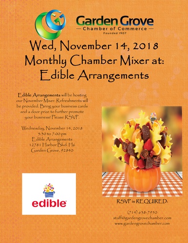 Monthly Chamber Mixer At Edible Arrangements Nov 14 2018