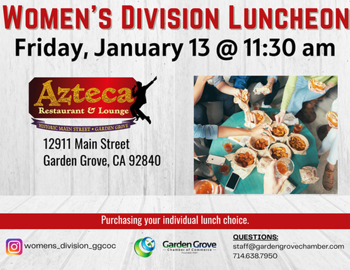 Women's Division Luncheon 2024 - Aug 9, 2024 - Garden Grove Chamber of ...