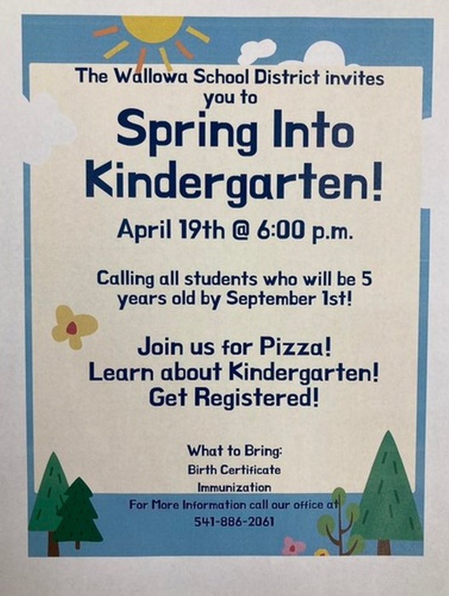 Wallowa's Spring into Kindergarten! Apr 19, 2023