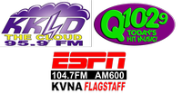 ESPN 104.7; KKLD 95.9; KVNA 100.1; KQST 102.9 Radio