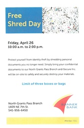 Free Shred Day ~ Banner Bank North Branch