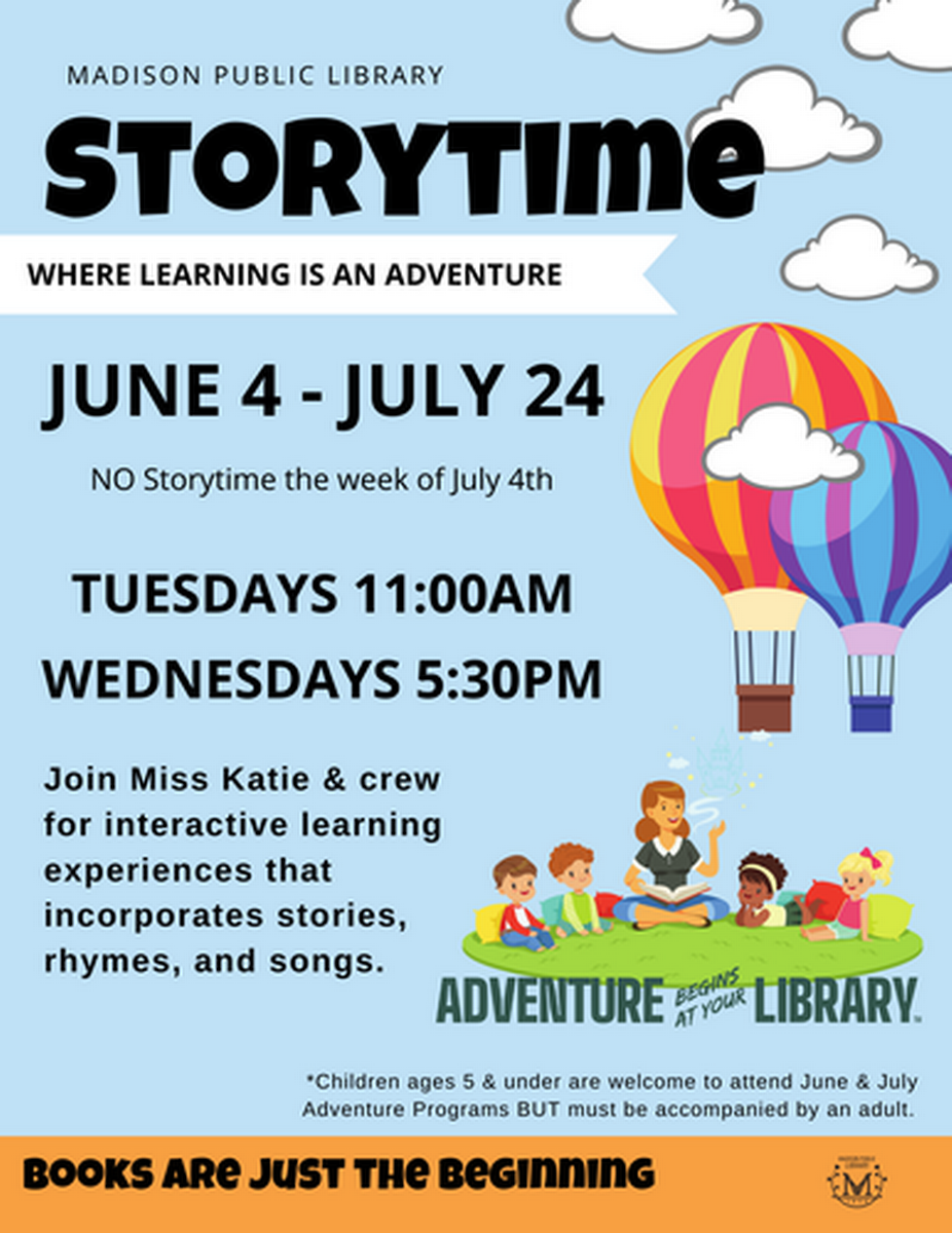 Storytime at Madison Public Library - Jul 23, 2024