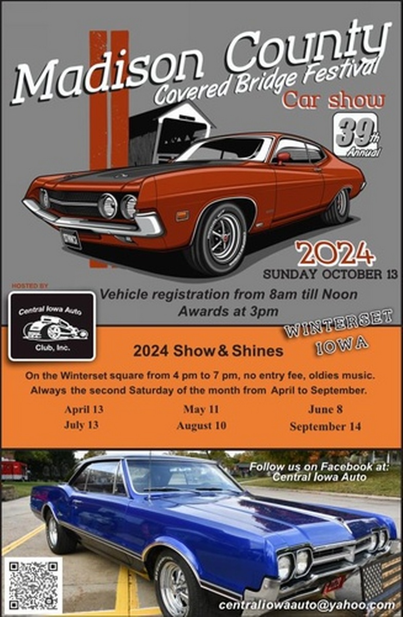 Central Iowa Auto Car Show Oct 13, 2024 Madison County, Iowa