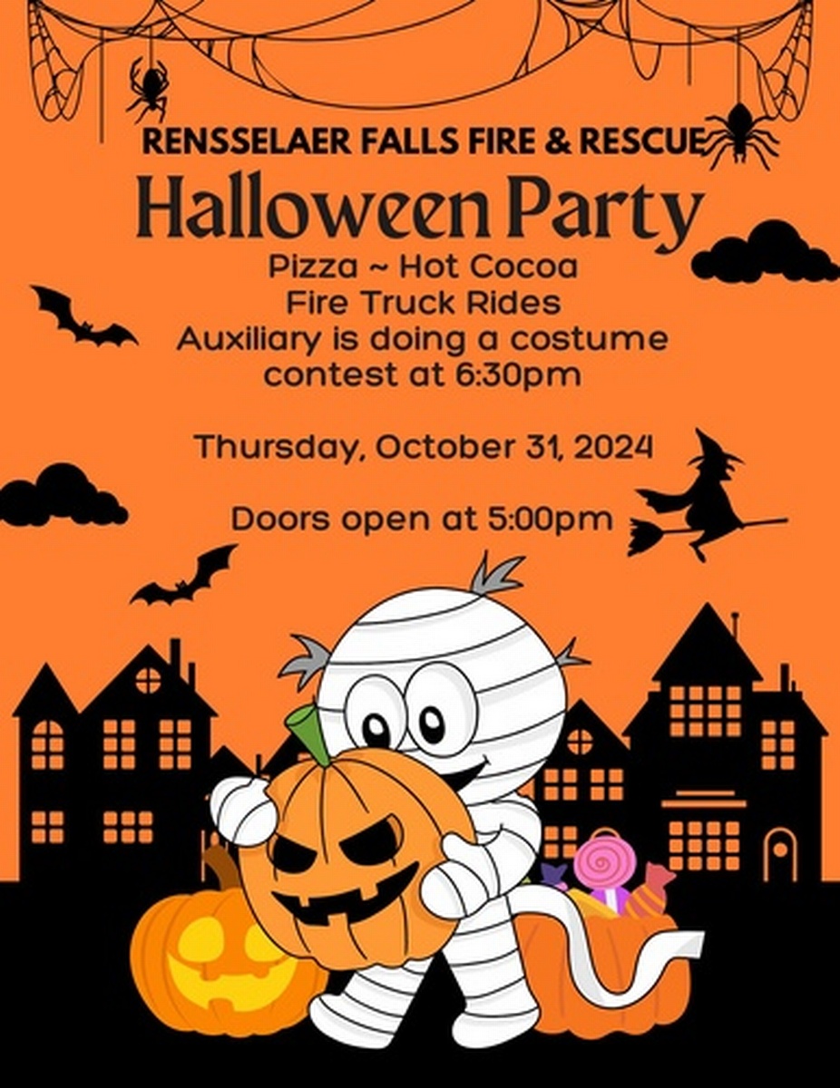 Rensselaer Falls Fire & Rescue Halloween Party Oct 31, 2024