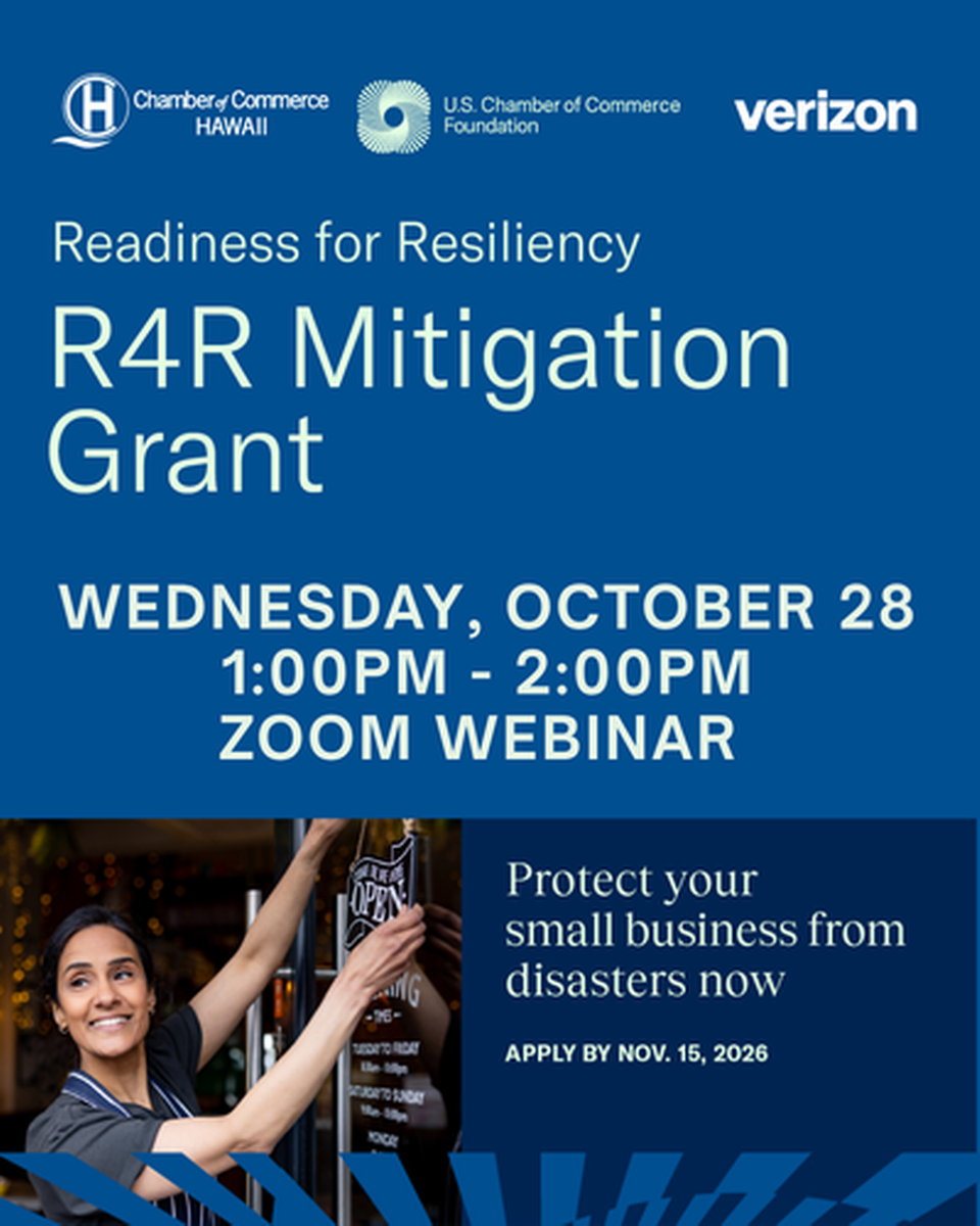 R4R Mitigation Grant Webinar - Oct 28, 2026 - Chamber of Commerce Hawaii