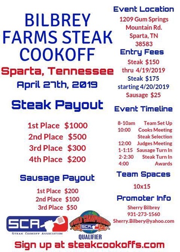 Bilbrey Farms Steak Cookoff Apr 27 2019 Sparta White County Bilbrey Farms Steak Cookoff Apr 27 2019 Sparta White County Chamber Of Commerce Tn