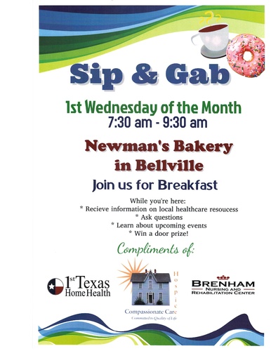Sip And Gab Newman S Bakery May 1 2019 Bellville Chamber Of Sip And Gab Newman S Bakery
