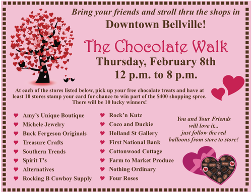 Downtown Bellville Chocolate Walk Feb 13 2020 Chamber Downtown Bellville Chocolate Walk