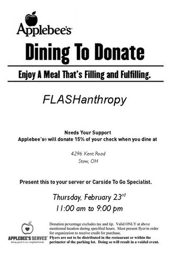 Flashanthropy Dine Donate Applebees Feb 23 2017 Kent Area Chamber Of Commerce Oh Dine And Donate Flyer Template