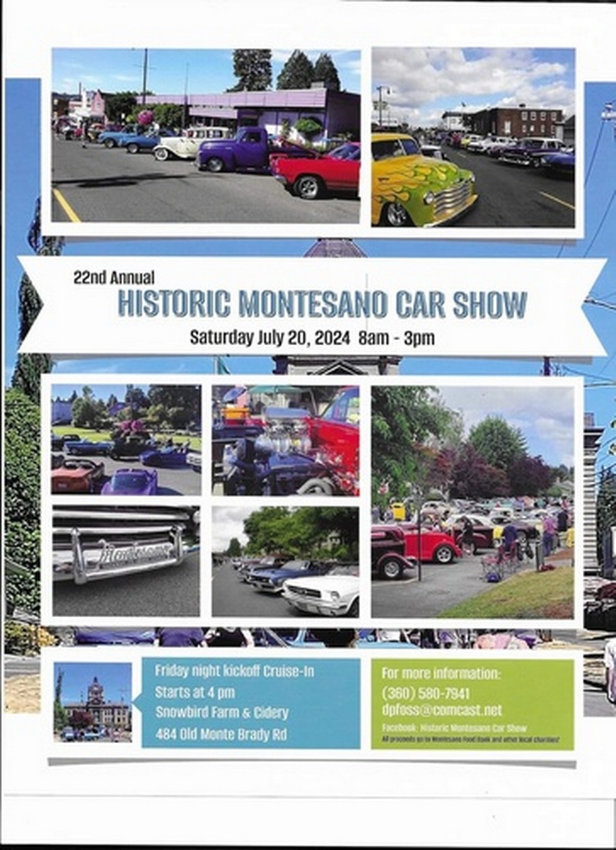 22nd Annual Historic Montesano Car Show Jul 20, 2024 Grays Harbor