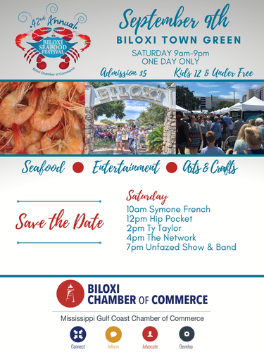42nd Annual Biloxi Seafood Festival - Sep 9, 2023 - Mississippi Gulf Coast  Chamber of Commerce, Inc., MS