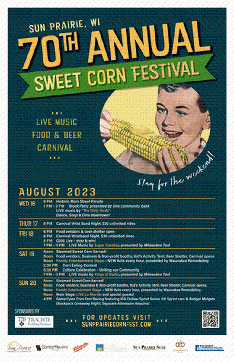 Sun Prairie Sweet Corn Festival 2024 Aug 15, 2024 to Aug 18, 2024