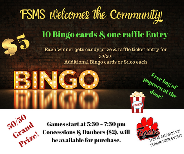 Community Bingo Night - FSMS Fundraiser