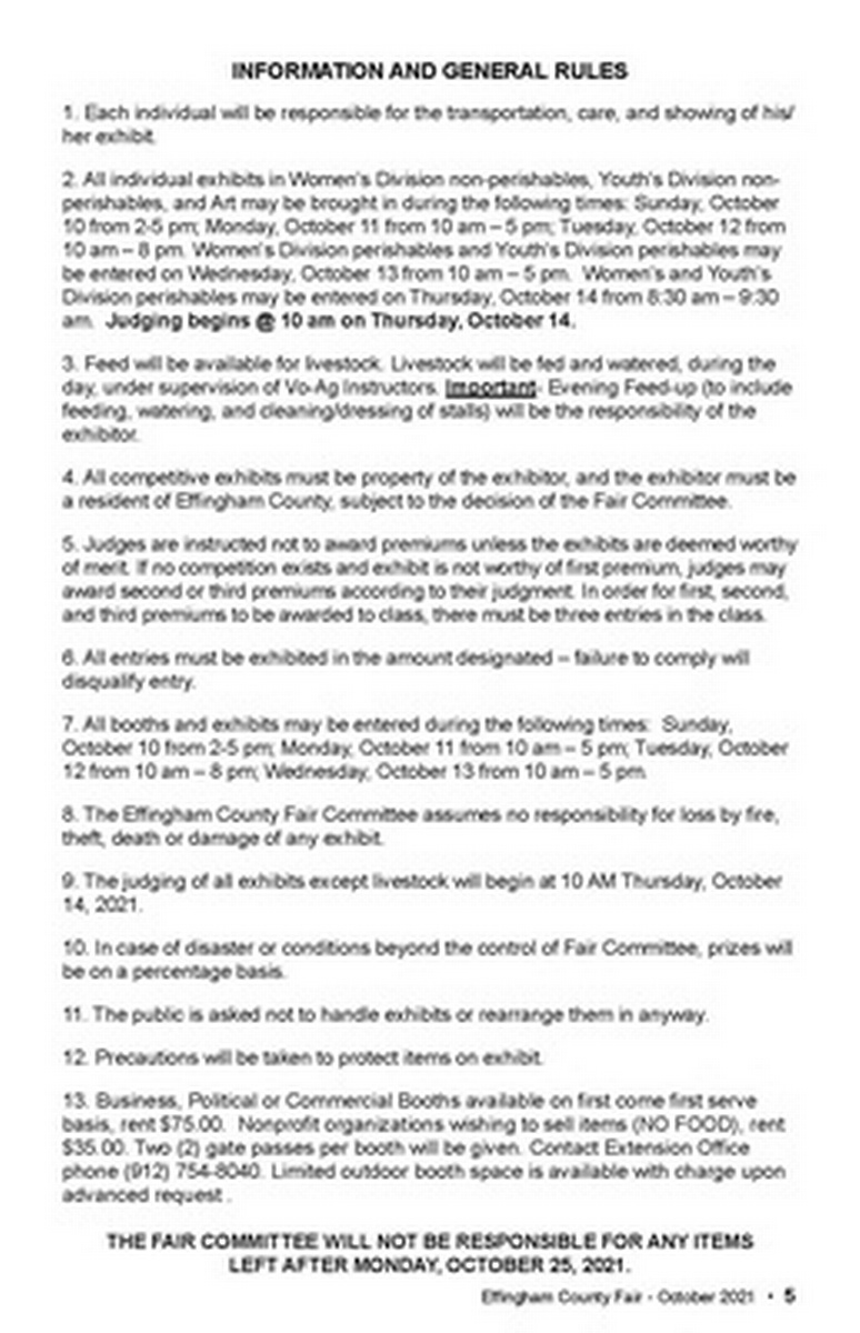 2024 Effingham County Fair Oct 17, 2024 to Oct 26, 2024 Effingham