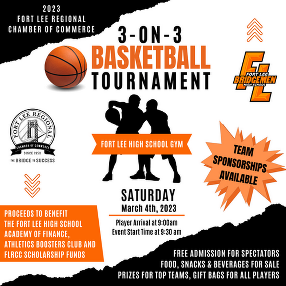 12th Annual 3-on-3 Basketball Tournament (3/4/23) - Mar 4, 2023 - Fort Lee  Regional Chamber of Commerce, NJ