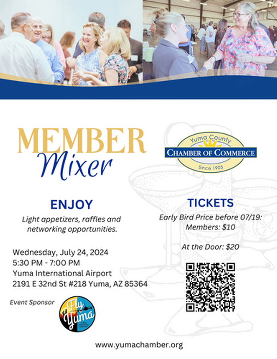 Chamber of Commerce Member Mixer July 2024 - Jul 24, 2024 - Yuma County  Chamber of Commerce - Yuma Arizona