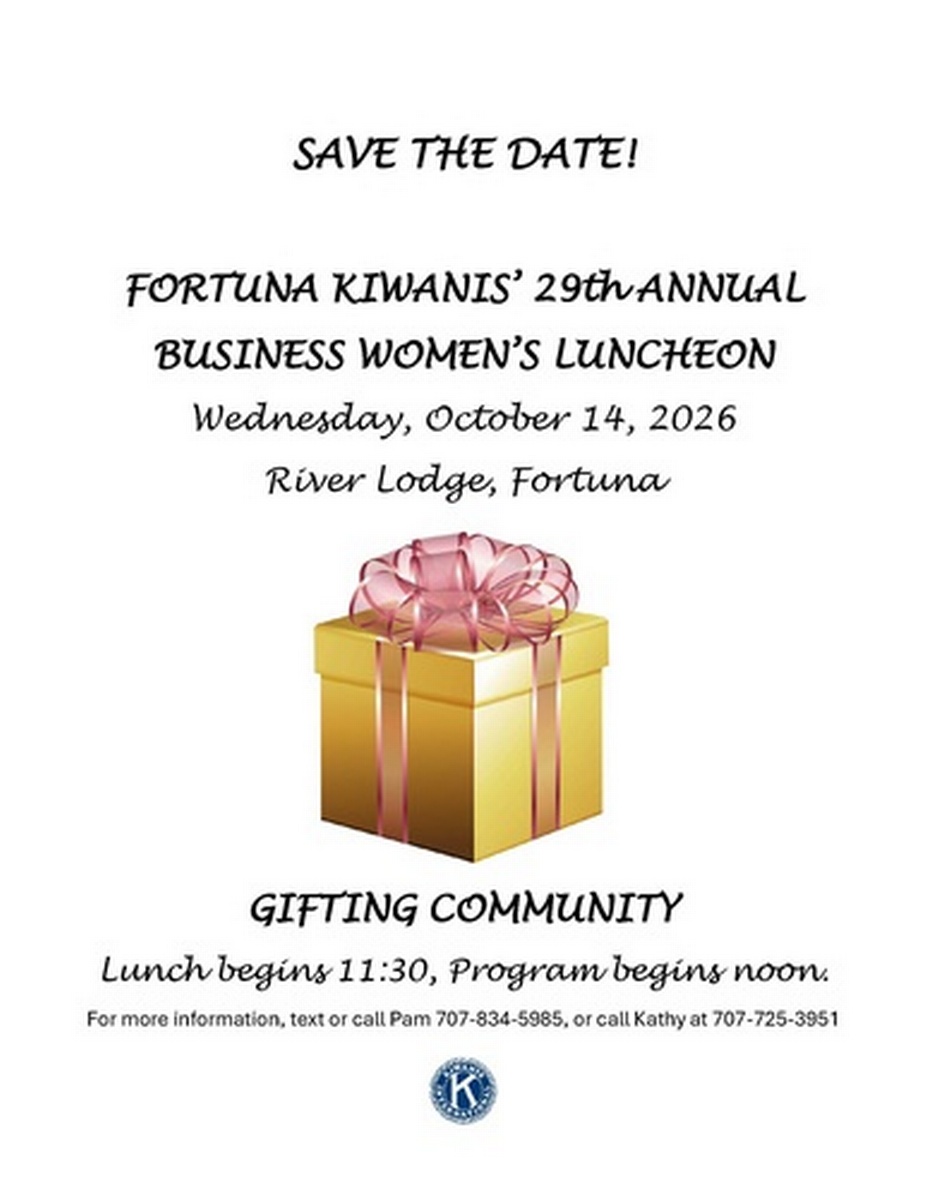 Fortuna Kiwanis Women's Luncheon in Fortuna, California, featuring local community members gathering indoors.