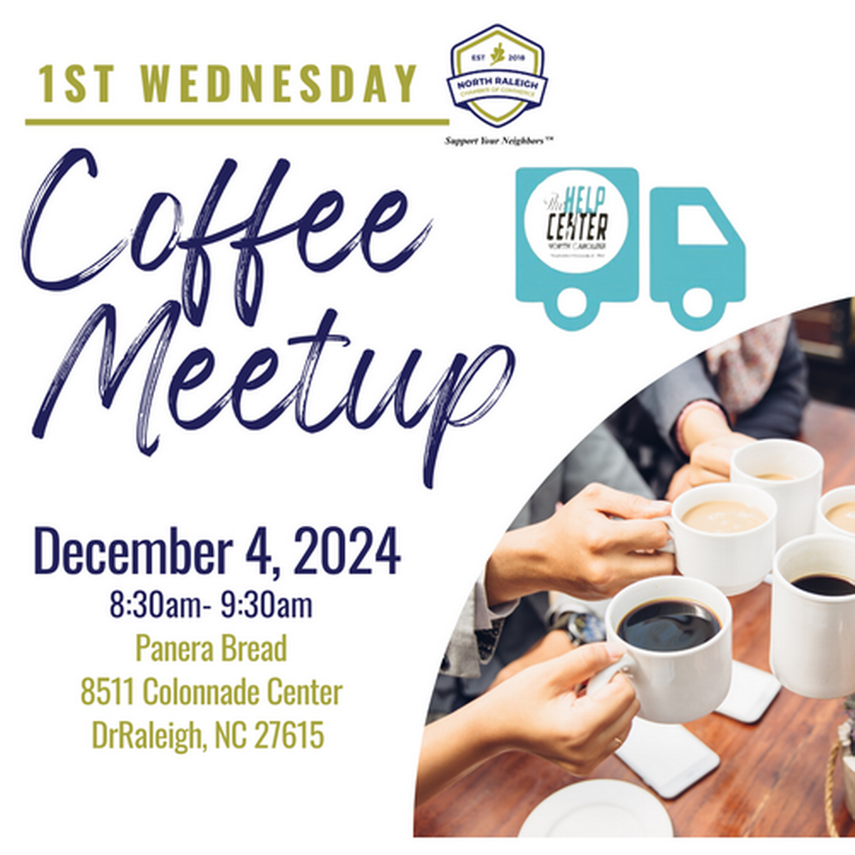 1st Wednesday Coffee Meetup Dec 4, 2024 North Raleigh Chamber of