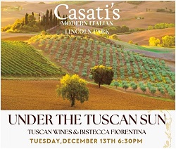 Under the Tuscan Sun Wine Dinner at Casati’s Modern Italian