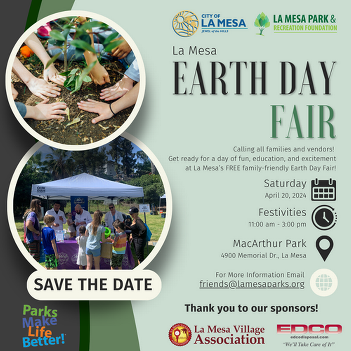 La Mesa Earth Day Fair Apr 20, 2024 Event Calendar La Mesa