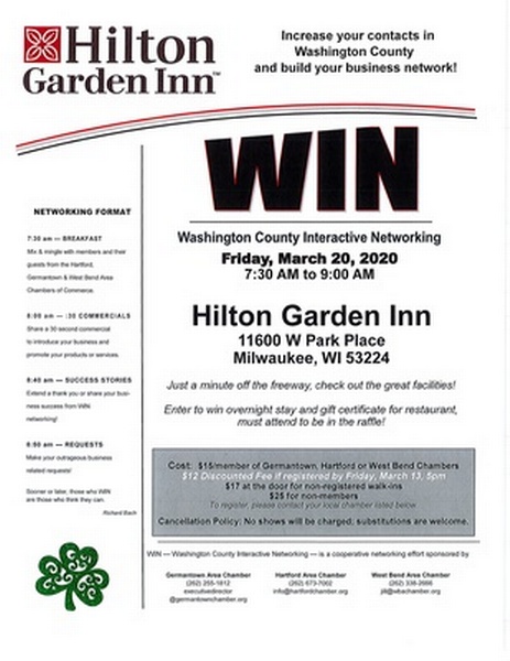 Cancelled Win Germantown Hilton Garden Inn Mar 20 2020