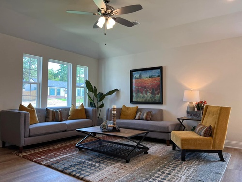 Living room in an Ultra Homes model home in Hillsboro Texas