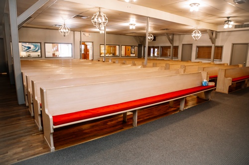 Sanctuary in Mckibben Funeral Home