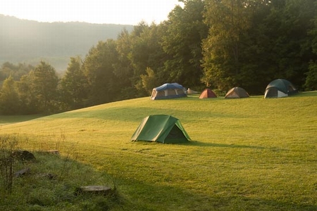 Tenting in the meadow is an option.