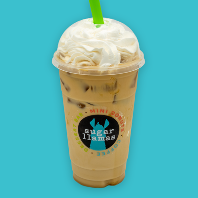 Iced latte with whipped cream 
