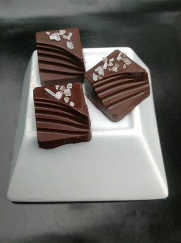 square chocolates on a plate