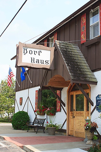 Outdoor sign for Dorf Haus