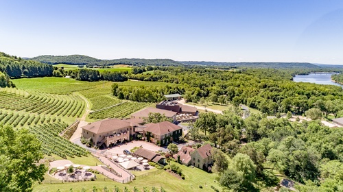 Aerial view of Wollersheim Winery Land