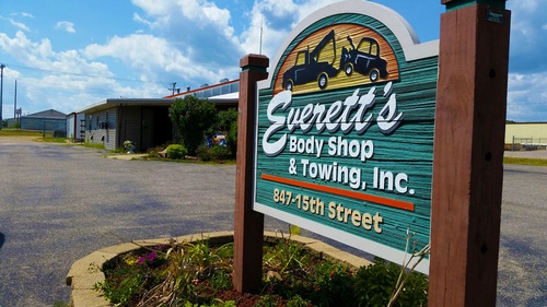 Outdoor sign with logo