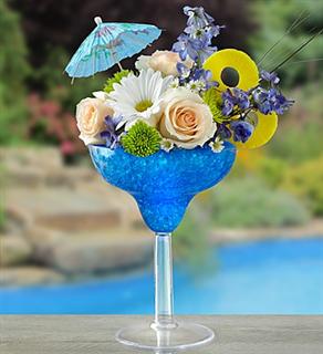 Summer bouquet in martini glass