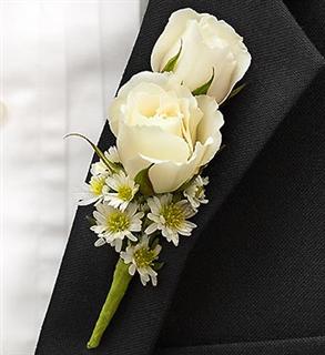 White floral boutonniere