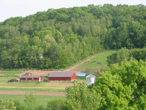 view of farm and surrounding landscape