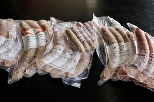 Uncooked brats in package