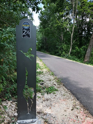 Mile marker 2.5 on Great Sauk State Trail