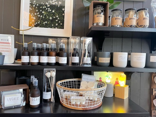 Locale products and candles on display