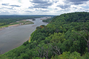 View of the Sauk Prairie Riverway at Ferry Bluff