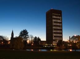 UMass campus at night