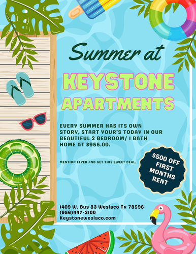 June-July Promotion at Keystone Apartments Weslaco June-July Promotion at Keystone Apartments Weslaco