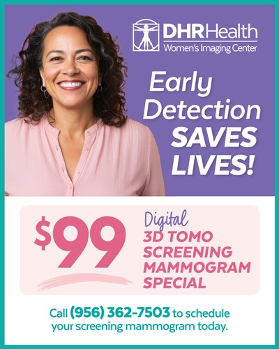 DHR Health Women's Imaging Center Mammos For Moms Early Detection Screening starting at $99 (Valid May 1st - June 30th 2025)
