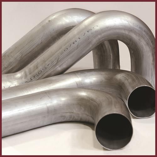 Sharpe Products has capabilities to bend pipe and tube from 1/4'' outside diameter (O.D.) up to 6'' O.D. in steel, stainless steel, aluminum, and more. The parts shown here are bent out of 5-Â½ in. O.D. stainless steel on a 6-Â½ in. C.L.R. (centerline radius).