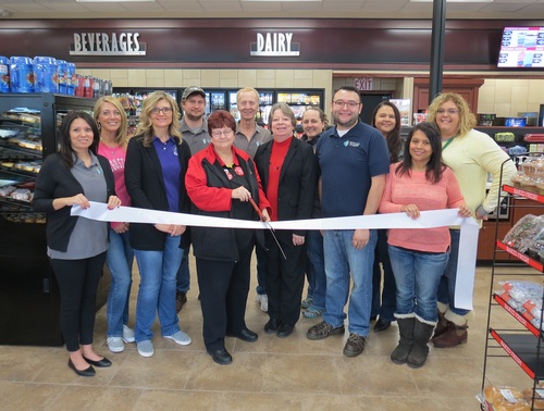 Chamber Ambassadors at a ribbon cutting for the new Casey's General Store.