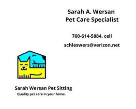 Sarah Wersan Pet & House Sitting